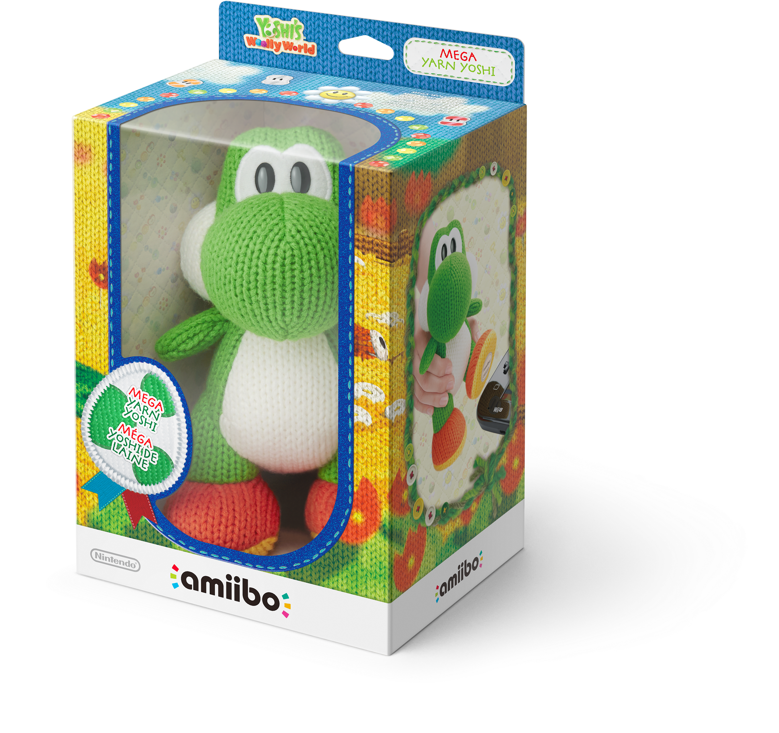 Yoshis Woolly World Collection Wave Two - Amiibo Mega - Yarn Yoshi (green) (3238x2800), Png Download