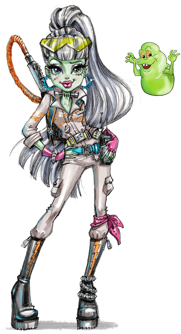 Artwork/png De Frankie Stein - Monster High Frankie Ghostbusters (622x1120), Png Download
