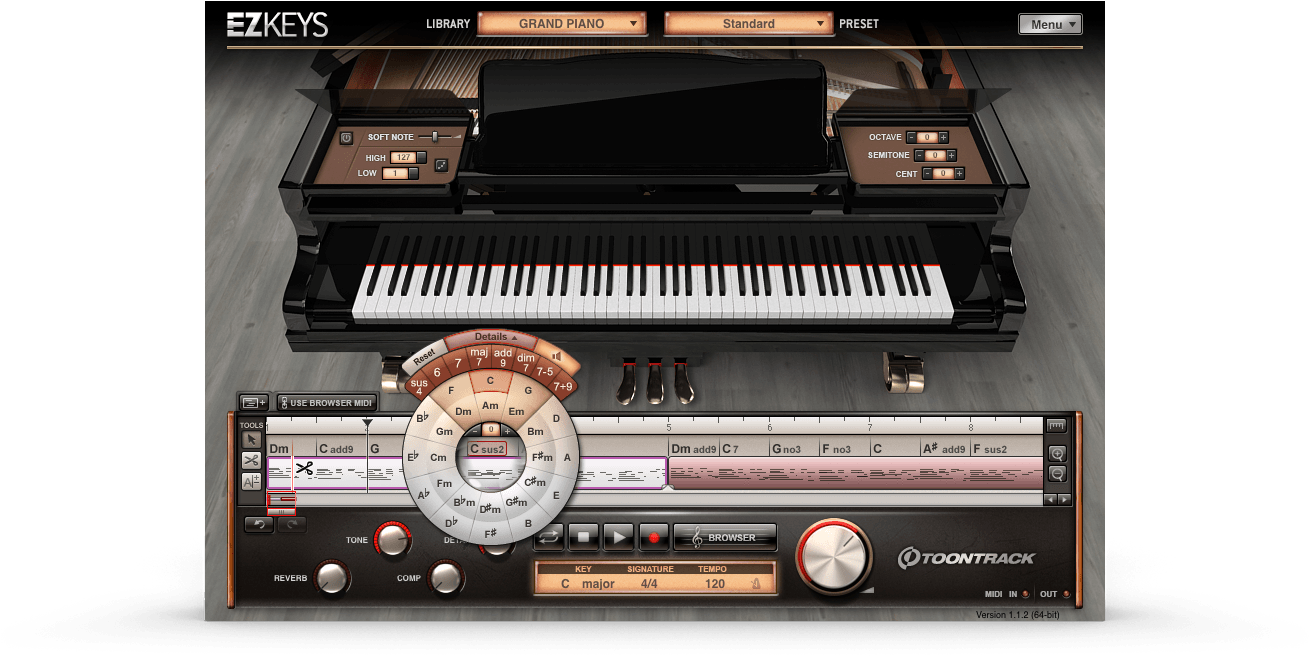 Music Up - Toontrack Ezkeys Grand Piano (1327x664), Png Download