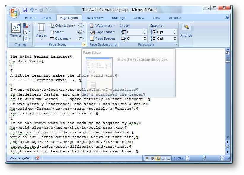 [word2007 Page Setup Ribbon] - Home Page (832x599), Png Download