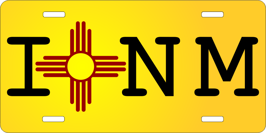 I Zia Nm License Plate - New Mexico Flag (894x448), Png Download