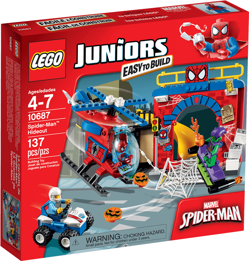 Spider-man™ Hideout - Lego 10687 Juniors Spider-man Hideout (1488x837), Png Download