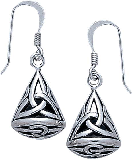 White Bronze 3d Triquetra Teardrop Earrings - "white Bronze 3d Triquetra Teardrop Earrings" (555x555), Png Download