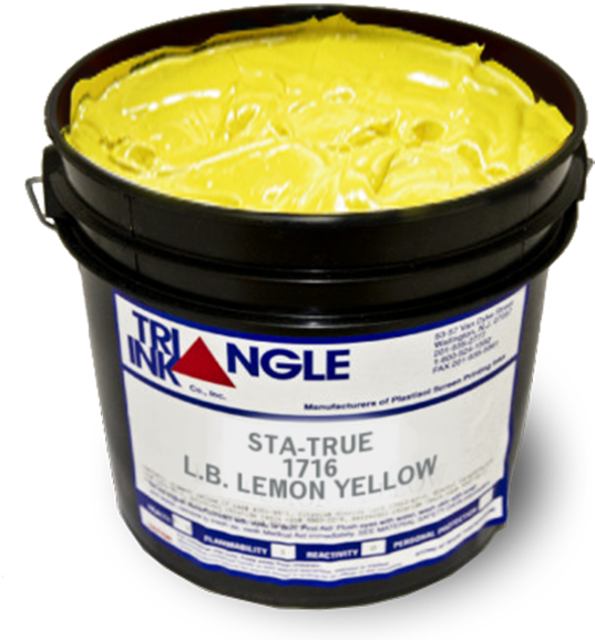 Triangle Sta-true Low Bleed 1716 Lemon Yellow Plastisol - Matte Black Screen Printing Ink (600x600), Png Download