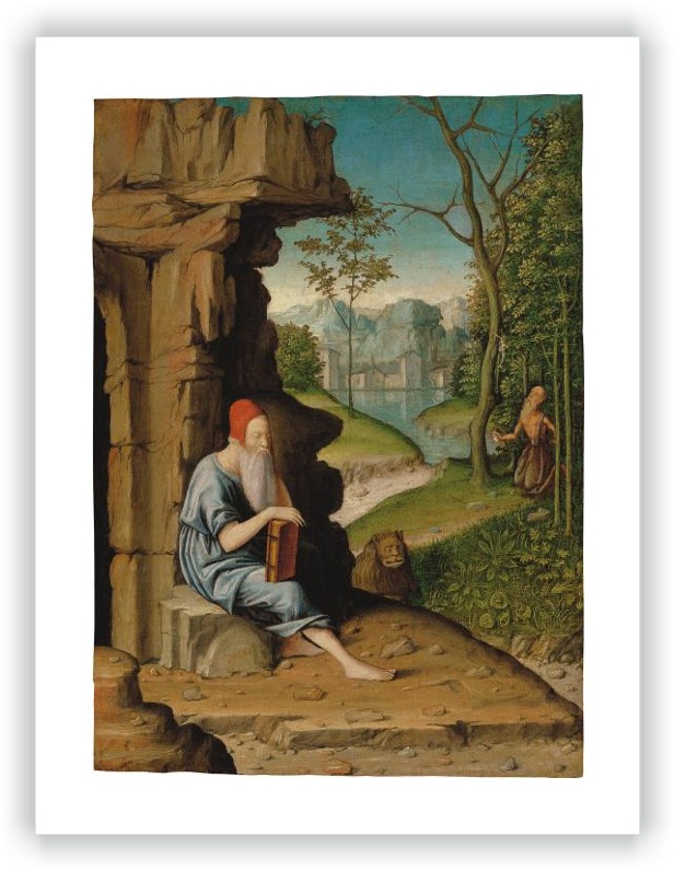 Saint Jerome In The Desert - Giclee Painting: Montagna's Saint Jerome In The Desert, (625x800), Png Download