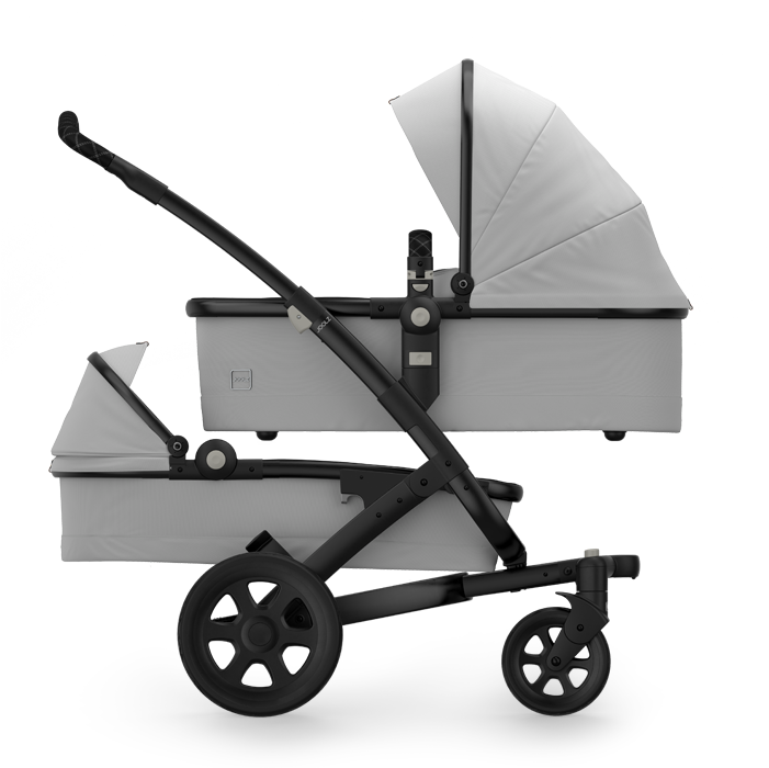 Joolz-geo² Twin Cot Bassinet Silver Ch Black W Black (807x700), Png Download