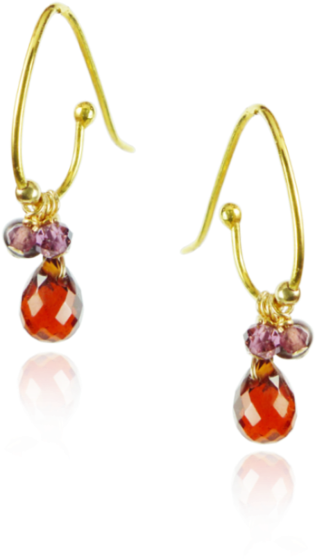 Fish Hook Clustered Earrings - Earring (870x1110), Png Download