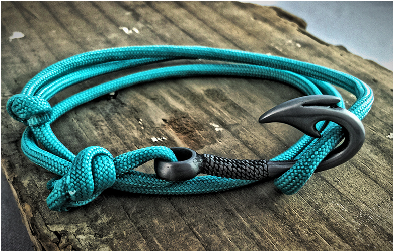 Paracord Fish Hook Bracelet Reel Line Addiction Reel - Cable (780x957), Png Download