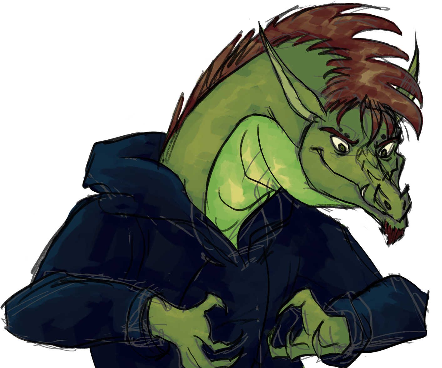 Sketch Of My Character Phil - Cartoon (1600x1224), Png Download