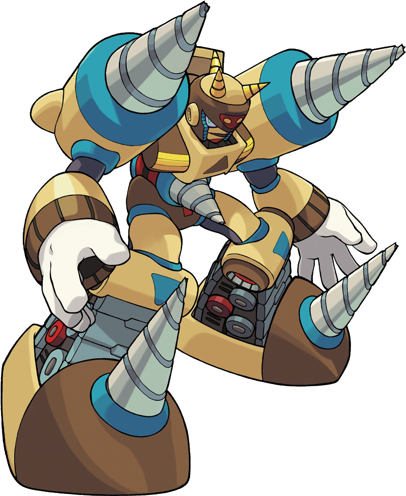 He Is A Robot Master Created To Excavate Ruins, But - Ground Man Megaman (842x1018), Png Download