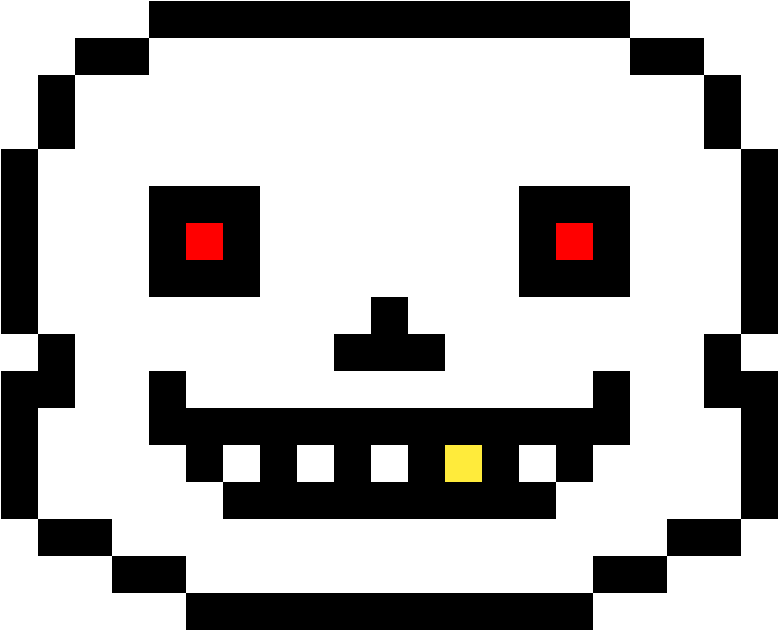 Underfell Sans Head - Sans Face Pixel Art (1184x1184), Png Download