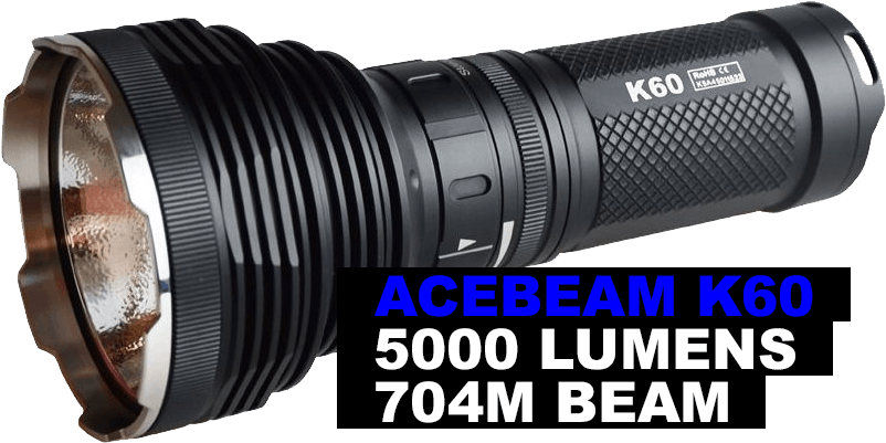 Two Way Radios - Acebeam K60 Cree Xhp70 5000 Lumen 700m Led Search Light (813x410), Png Download