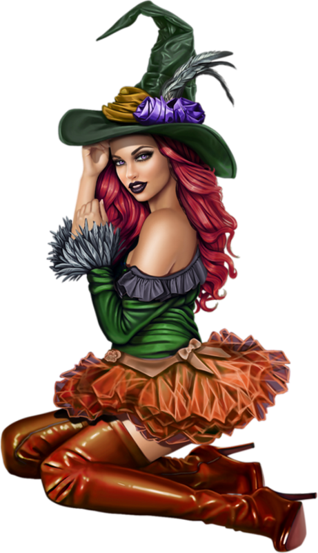 Vampires, Witches, Pin Up, Tube, Clip Art, Bruges, - Costume Hat (461x800), Png Download