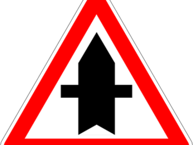 Red Cross Mark Clipart Round - Right Of Way Road Sign (640x480), Png Download