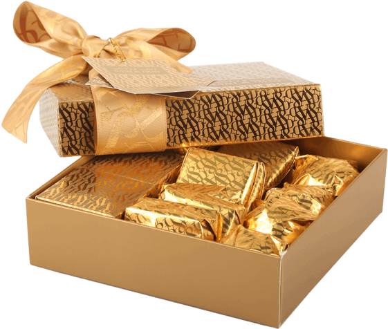Special Chocolate Gift Gold Box 200g - Chocolate (640x640), Png Download