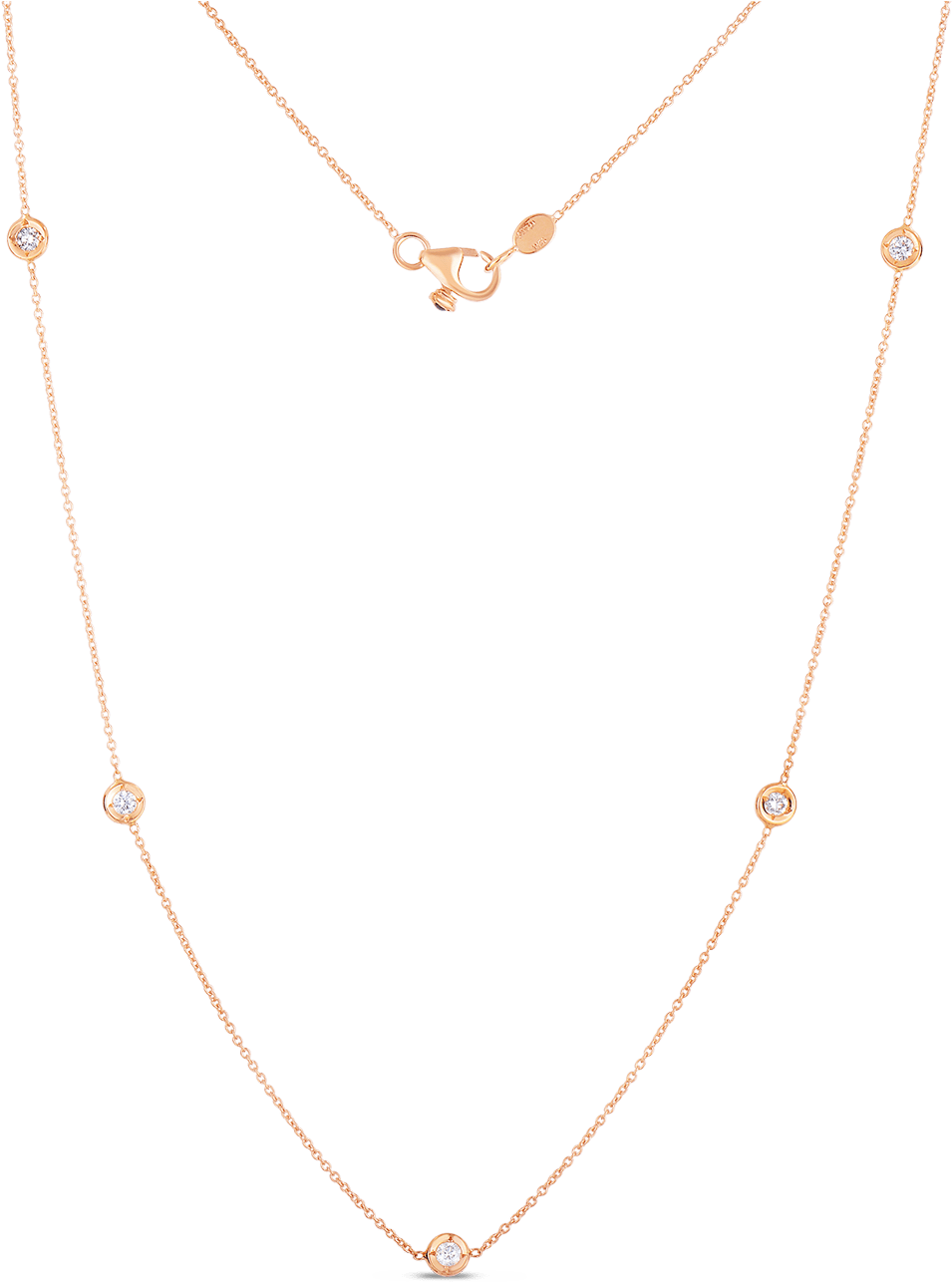 Diamonds By The Inchnecklace With 5 Diamond Stations - Necklace (1600x1600), Png Download