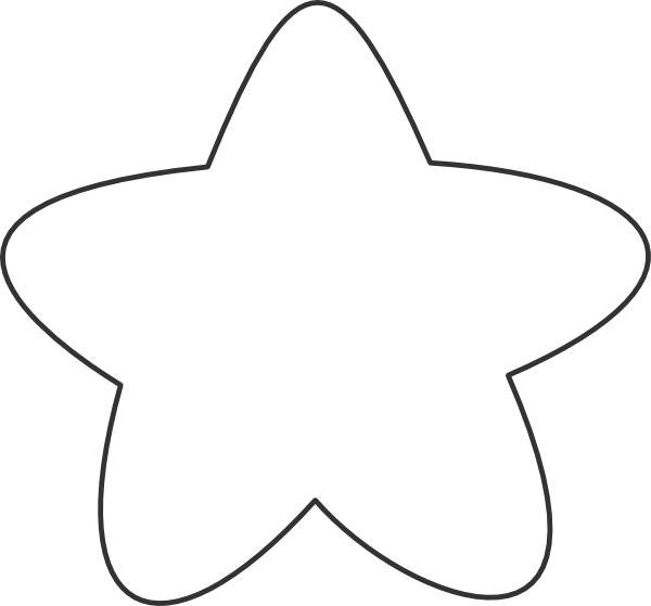 White Star Outline Clip Art At Clker - Star Butterfly Purse Template (600x559), Png Download