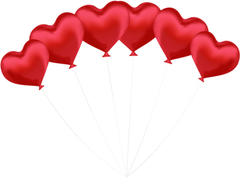 Free Png Heart Balloons Transparent Png Images Transparent - Portable Network Graphics (850x629), Png Download