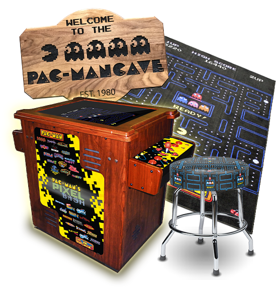 Pixel Bash Cocktail Arcade Machine, A 3' X 5' Pac Man® - Pacman Arcade Machine (573x570), Png Download