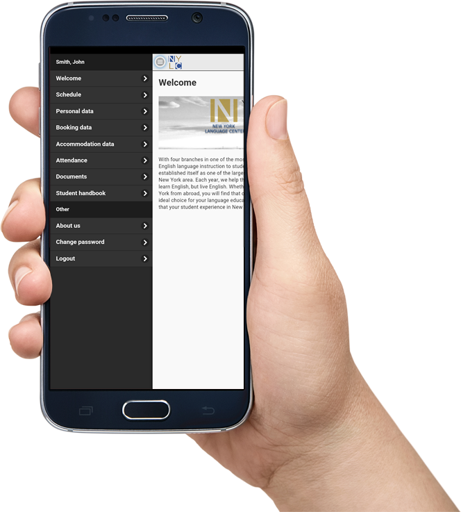 The Nylc App - Png Android Phone Hand (664x737), Png Download