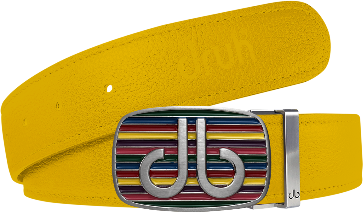 Druh Yellow Full Grain Texture Leather Belt With Db - Belt (1200x1200), Png Download