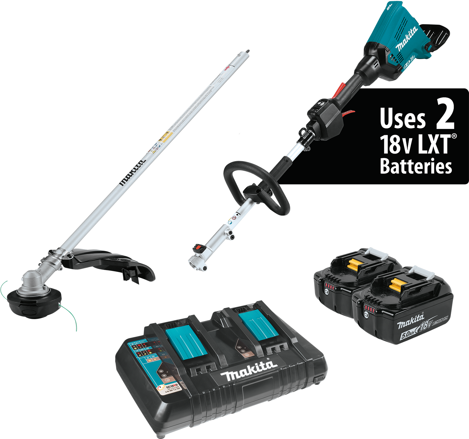 18v X2 Lxt® Brushless Couple Shaft Power Head Kit With - Makita 18v Pole Saw (1500x1500), Png Download