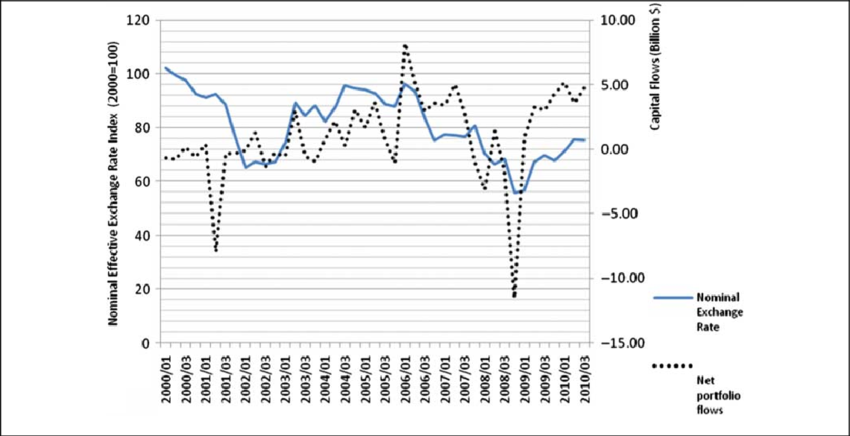 Net Portfolio Flows And Movements In Exchange Rates - South Africa (850x436), Png Download