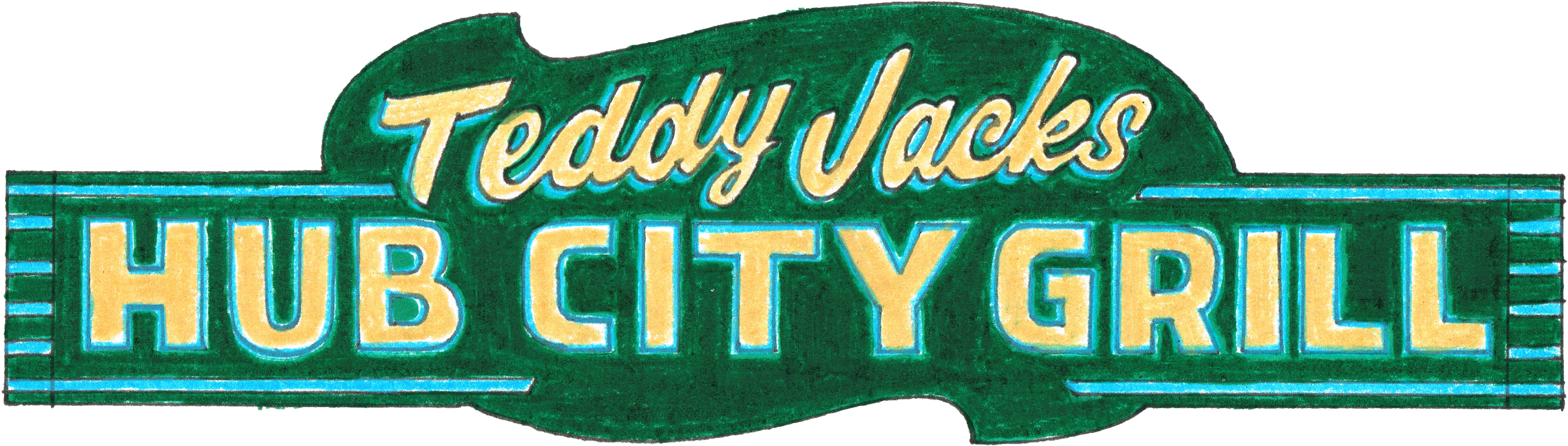 Teddy Jacks Drawn Logo (3000x927), Png Download