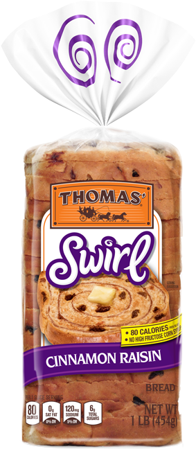Thomas Cinnamon Swirl Bread Nutrition (750x750), Png Download