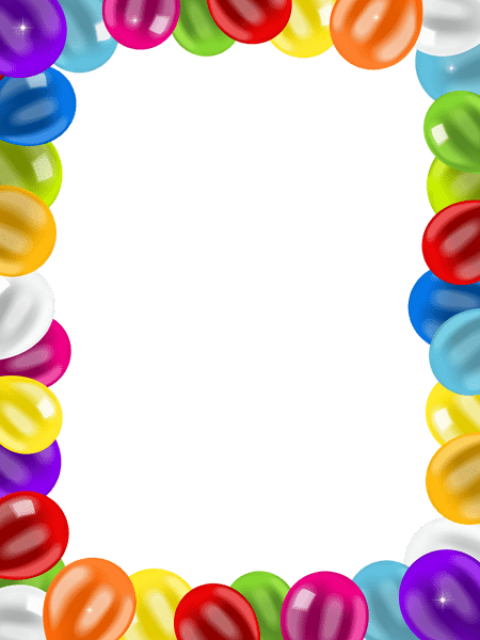 Download Balloons Border Frame Png Images Background - Balloon Photo Frame Png (480x640), Png Download
