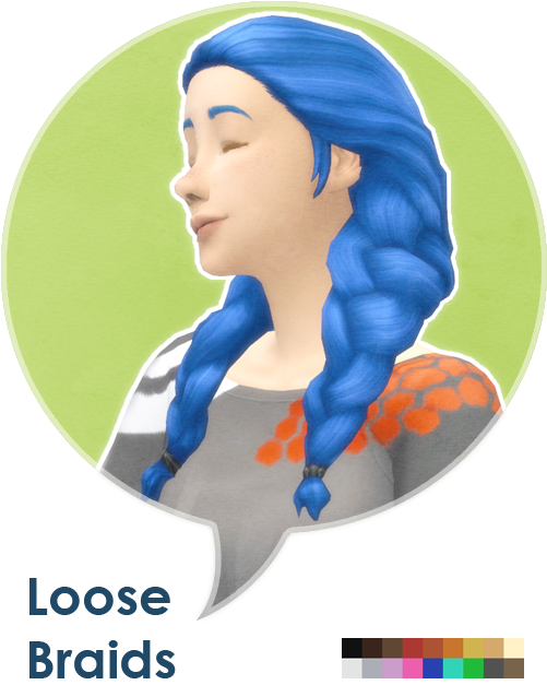 Some Loose Braids For Adult Sims - Illustration (500x650), Png Download
