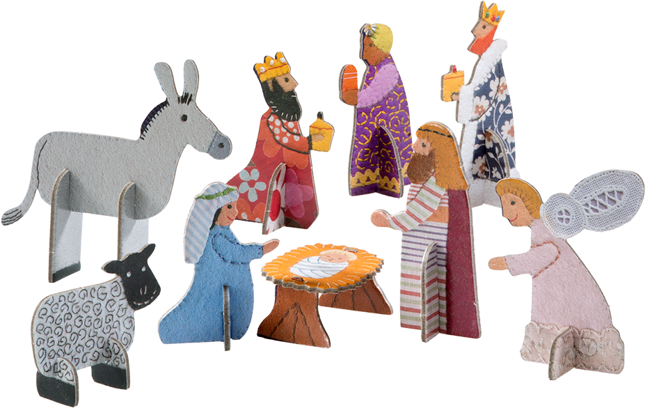 Craft Donkey Nativity Scene (1000x1000), Png Download