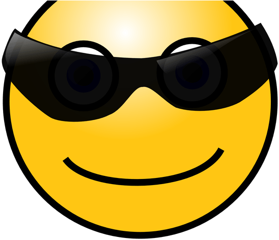 Smiley Face With Glasses Meme - Gif Cool Face Emoji (800x491), Png Download