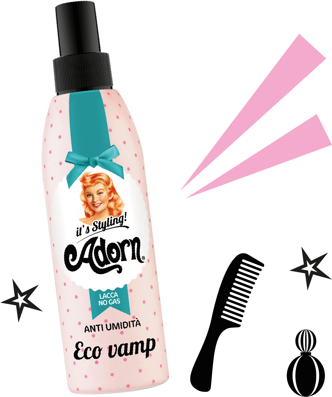 Recreate This Amazing Look With Adorn Eco Vamp Non-aerosol - Adorn Supreme Hair - Spray Termoprotettivo Per Phon (1590x1742), Png Download