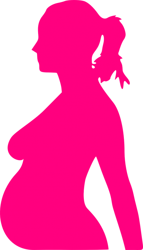 Vector Graphics - Pregnant Clip Art (500x874), Png Download