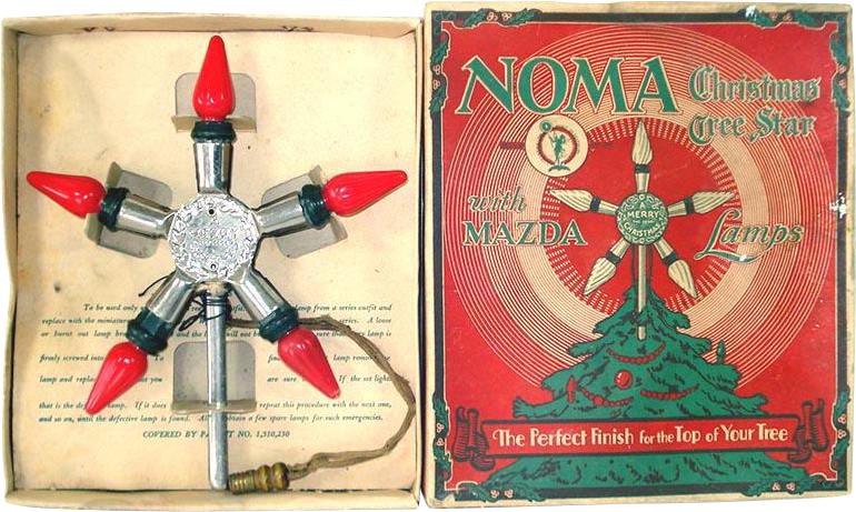 1920s Noma Lighted Metal Christmas Tree Star Topper (769x769), Png Download