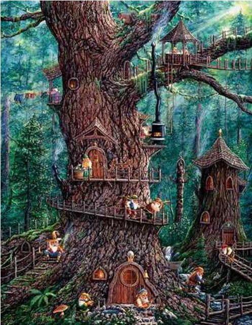 Forest Gnomes - Forest Gnomes - 1000 Large Piece Jigsaw Puzzle (640x640), Png Download