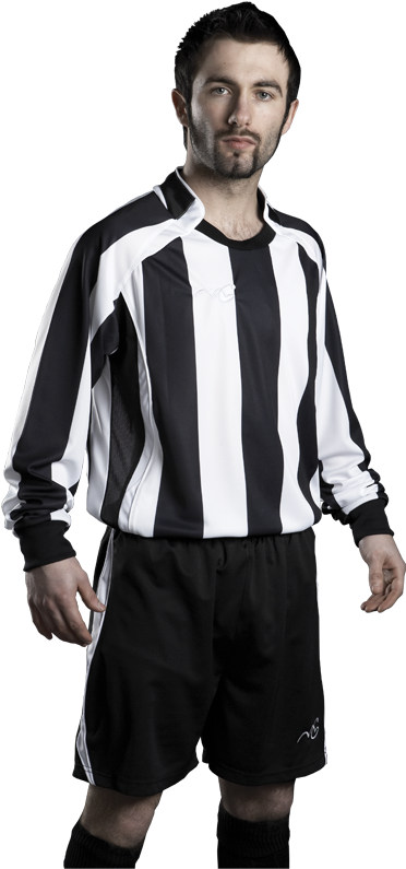 Barcelona Black/white Set - Black And White Football Kit (600x800), Png Download
