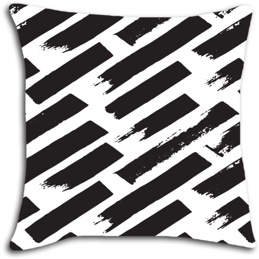 Mark It Black And White Striped Decorative Throw Pillow - Cushion (690x690), Png Download