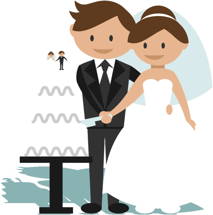 Casamento Álbumes De Boda, Recuerdos De Boda, Dibujos - Cute Wedding Couple Clipart Png (1024x949), Png Download