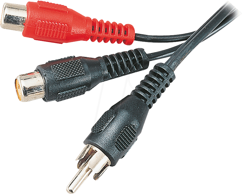 Rca Plug To 2x Rca Connector, - Cinch Kabel, Cinch Stecker Auf 2x Cinch Kupplung, 0,2 (850x683), Png Download