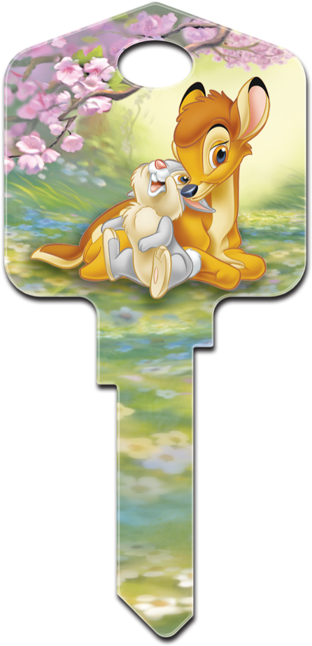 D79- Bambi & Thumper - Disney Bambi Thumper Kwikset House Key Kw-d79 (480x959), Png Download