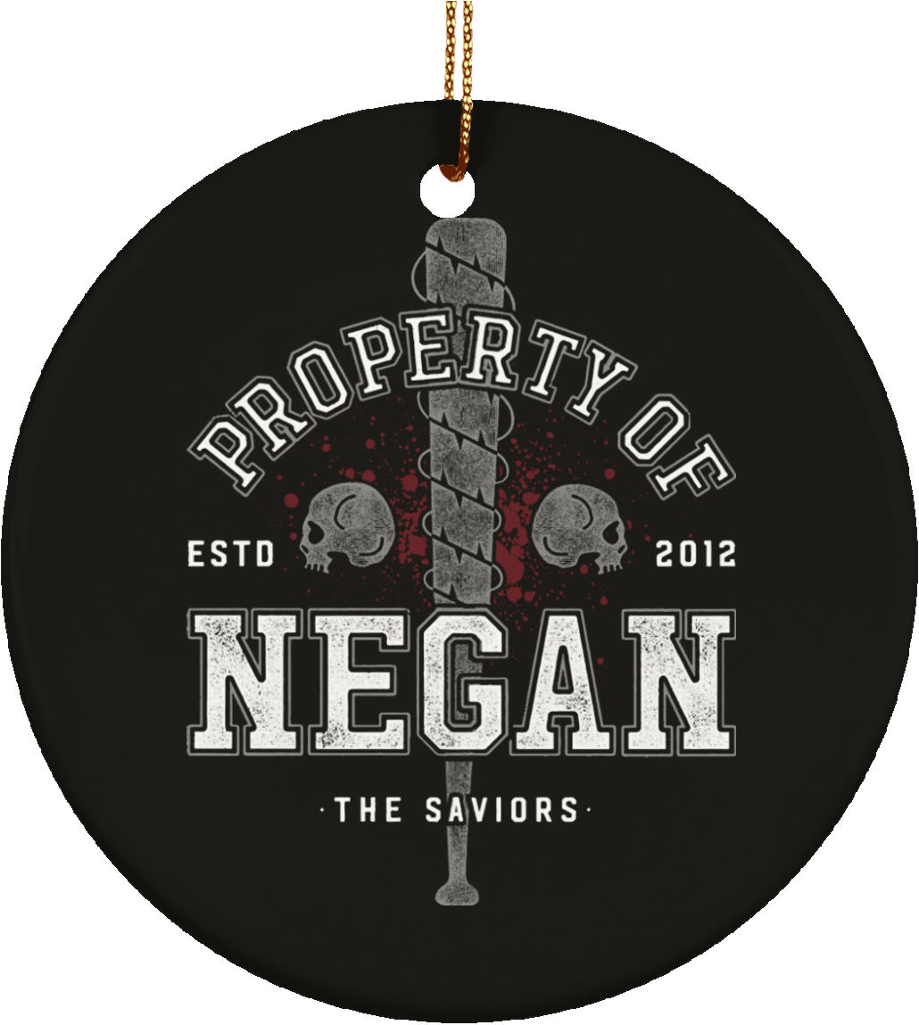 Property Of Negan Christmas Ornaments - Jeffrey Dean Morgan 2017 (1155x1155), Png Download