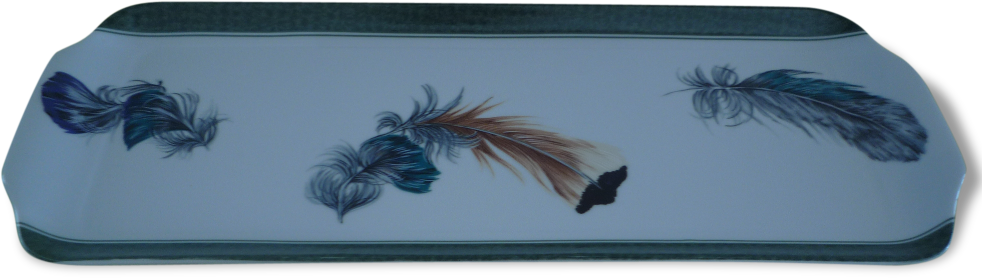 A Flat Cake Porcelain From Limoges Model "feathers" - Limoges Porcelain (2000x1333), Png Download