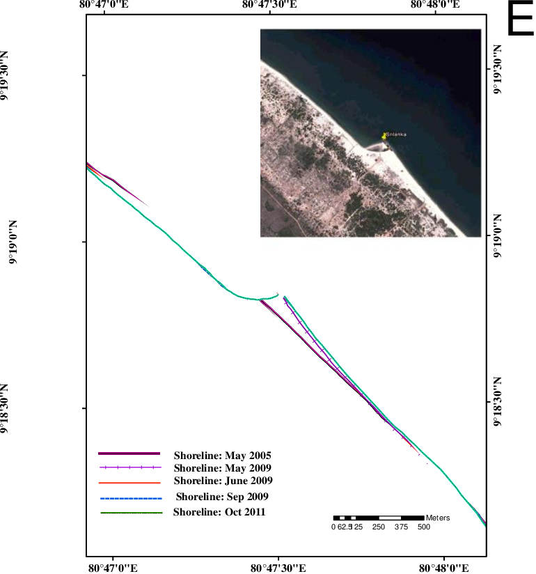 Shoreline Changes Induced By The Shipwreck At Mallaithivu, - Sri Lanka (770x824), Png Download