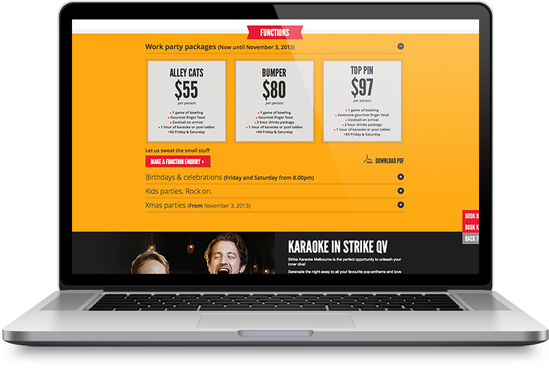 Strike Bowling Website Design (800x545), Png Download
