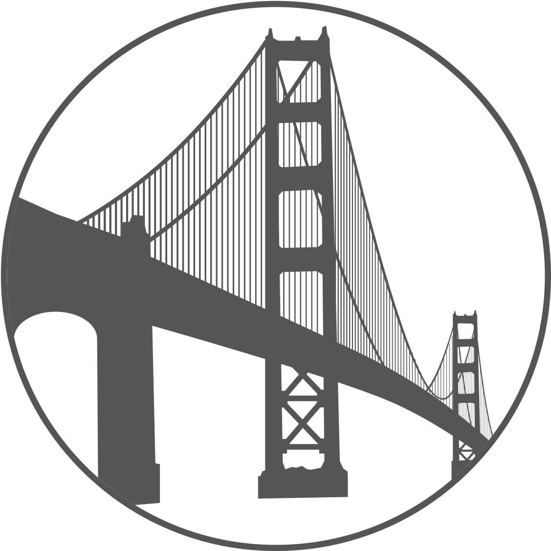 San Francisco - New York Skyline Outline With Bridge (1176x1143), Png Download