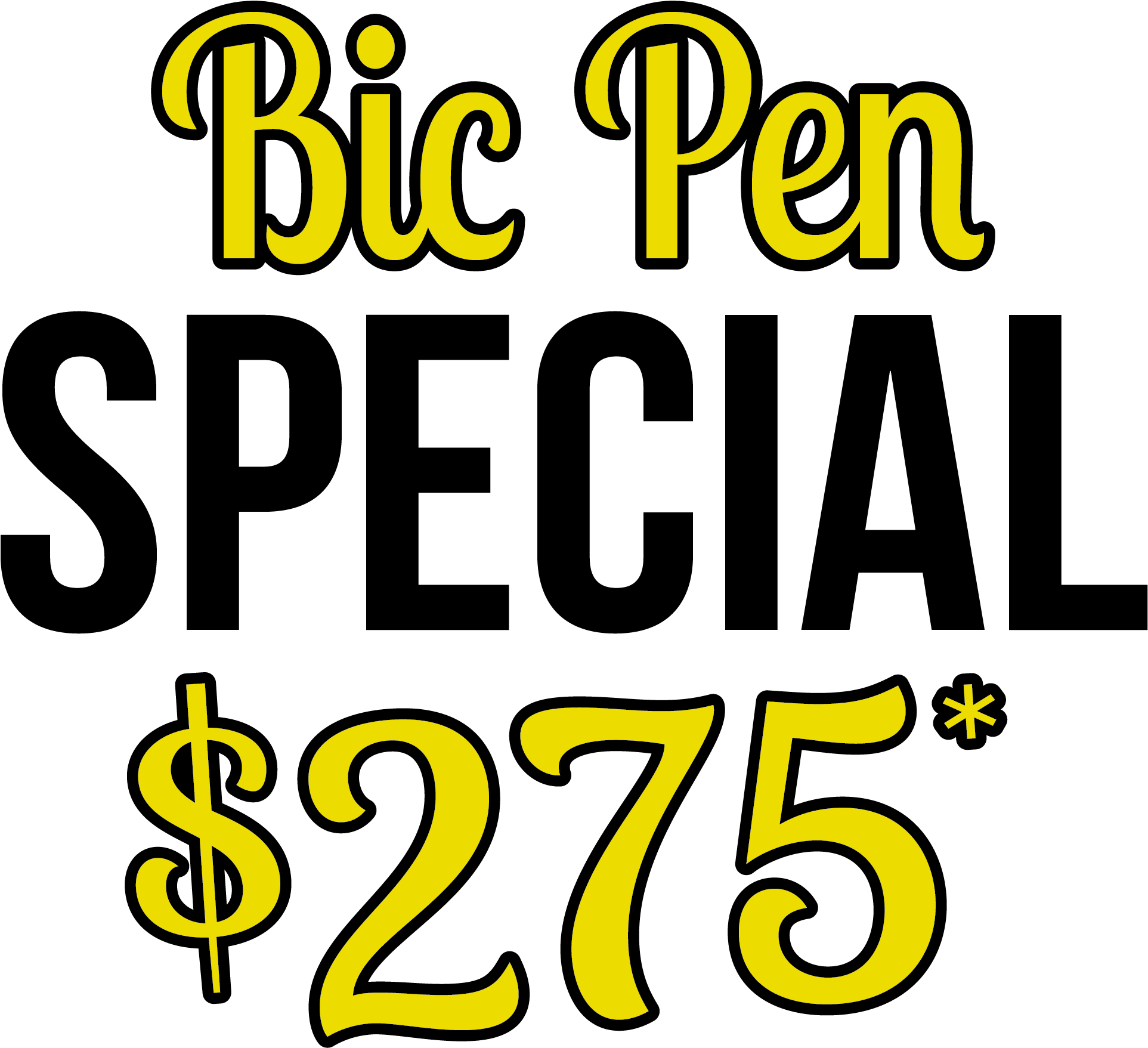 Bic Pen Special - Calligraphy (3300x2550), Png Download