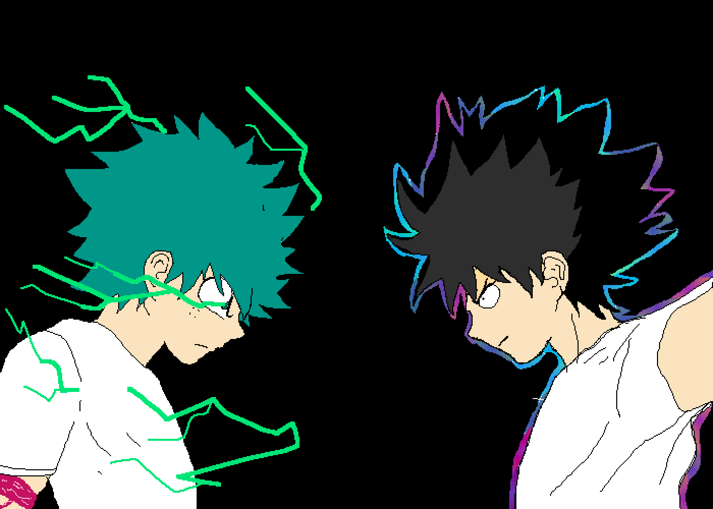 Izuku Midoriya Vs Shigeo Kageyama - Cartoon (1400x1000), Png Download