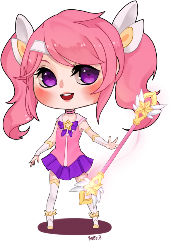 Anime - Star Guardian Lux Chibi (722x1107), Png Download